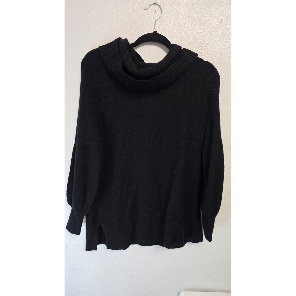 Anthropologie Cowl Neck Sweater Womens Small Black Excellent